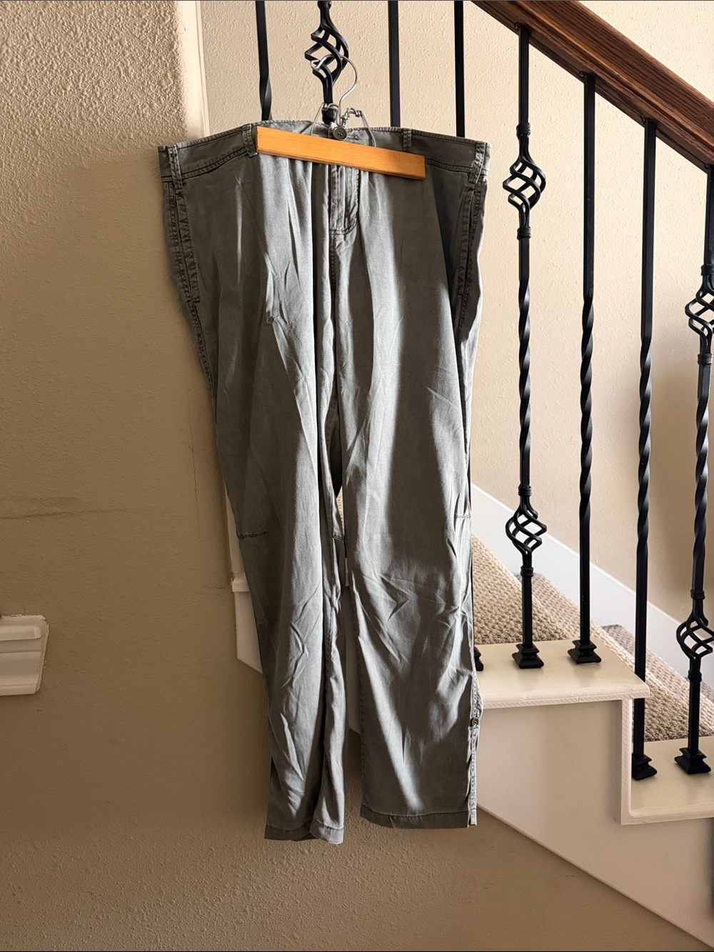 ECRU Sz 10 Olive Green Tencel Cargo Hiking Pants